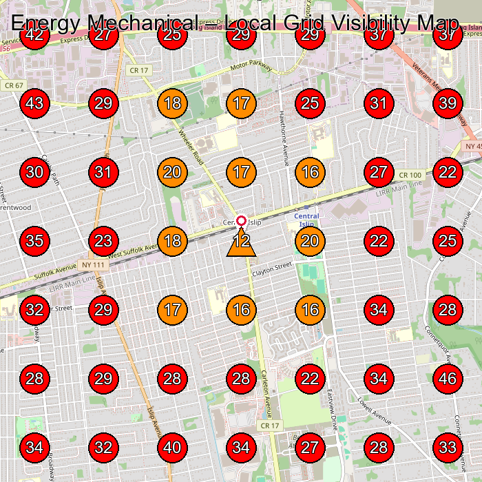 Energy Mechanical GeoGrid visibility map for Hvac Contractor in None